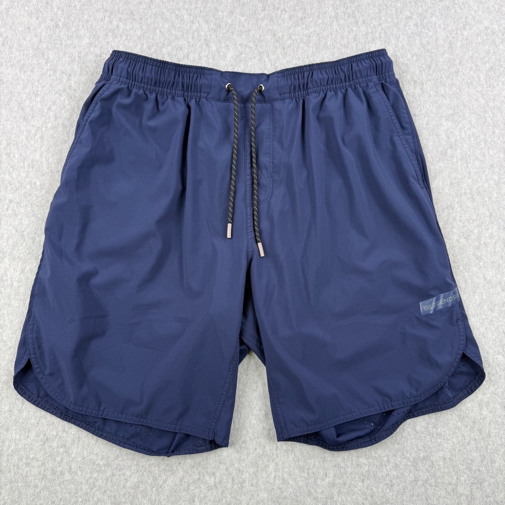 Legends Luka Shorts Mens XL Navy Blue Athletic Gym Lined Zipper Pocket Active